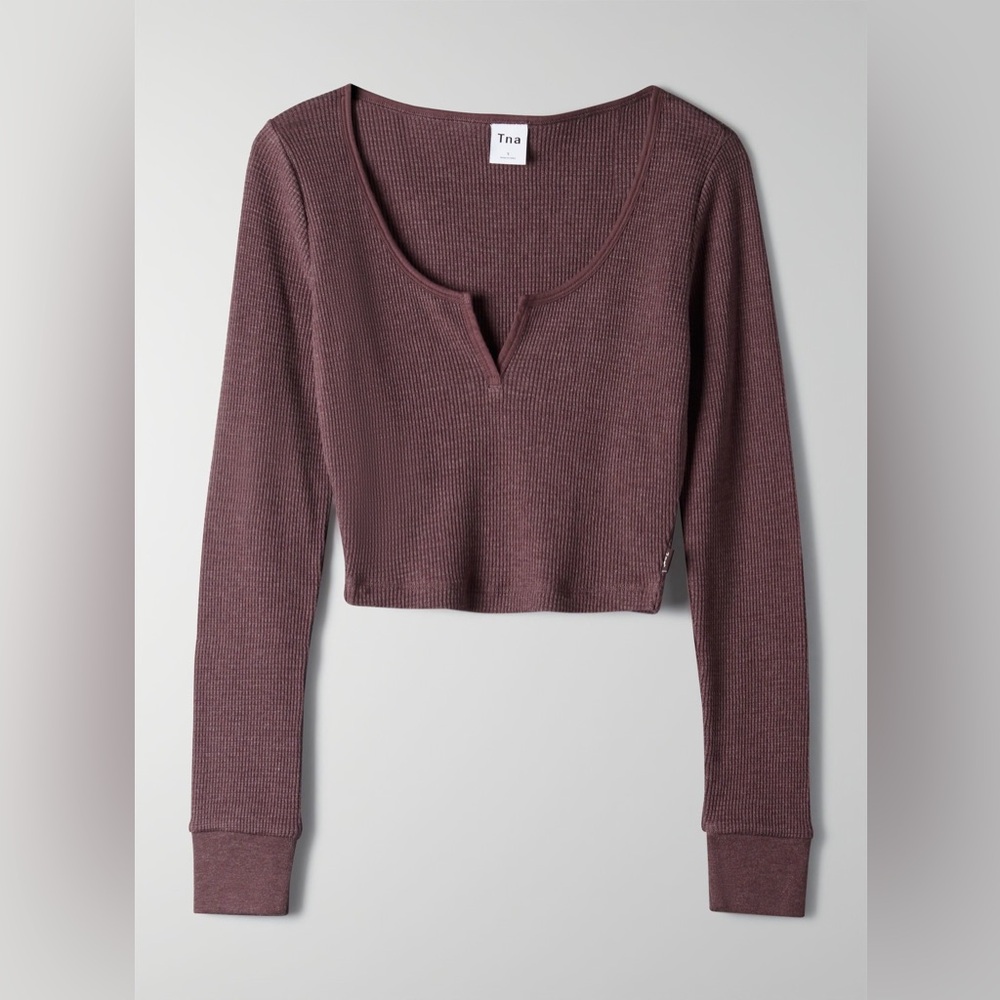 Aritzia TNA Waffle Thermal Scoopneck Longsleeve